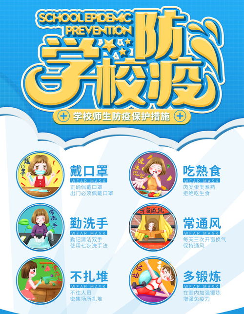 学校防疫海报设计psd素材